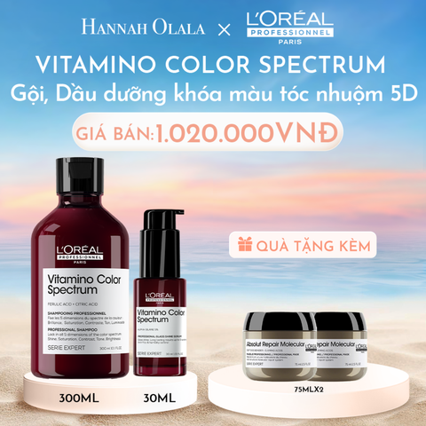  C880_DEAL 7: BỘ GỘI & SERUM KHÓA MÀU 5D CHUYÊN NGHIỆP GIÚP KHÓA MÀU NHUỘM, BÓNG TÓC L'ORÉAL PROFESSIONNEL VITAMINO COLOR SPECTRUM - GỘI 300ML, SERUM 30ML 