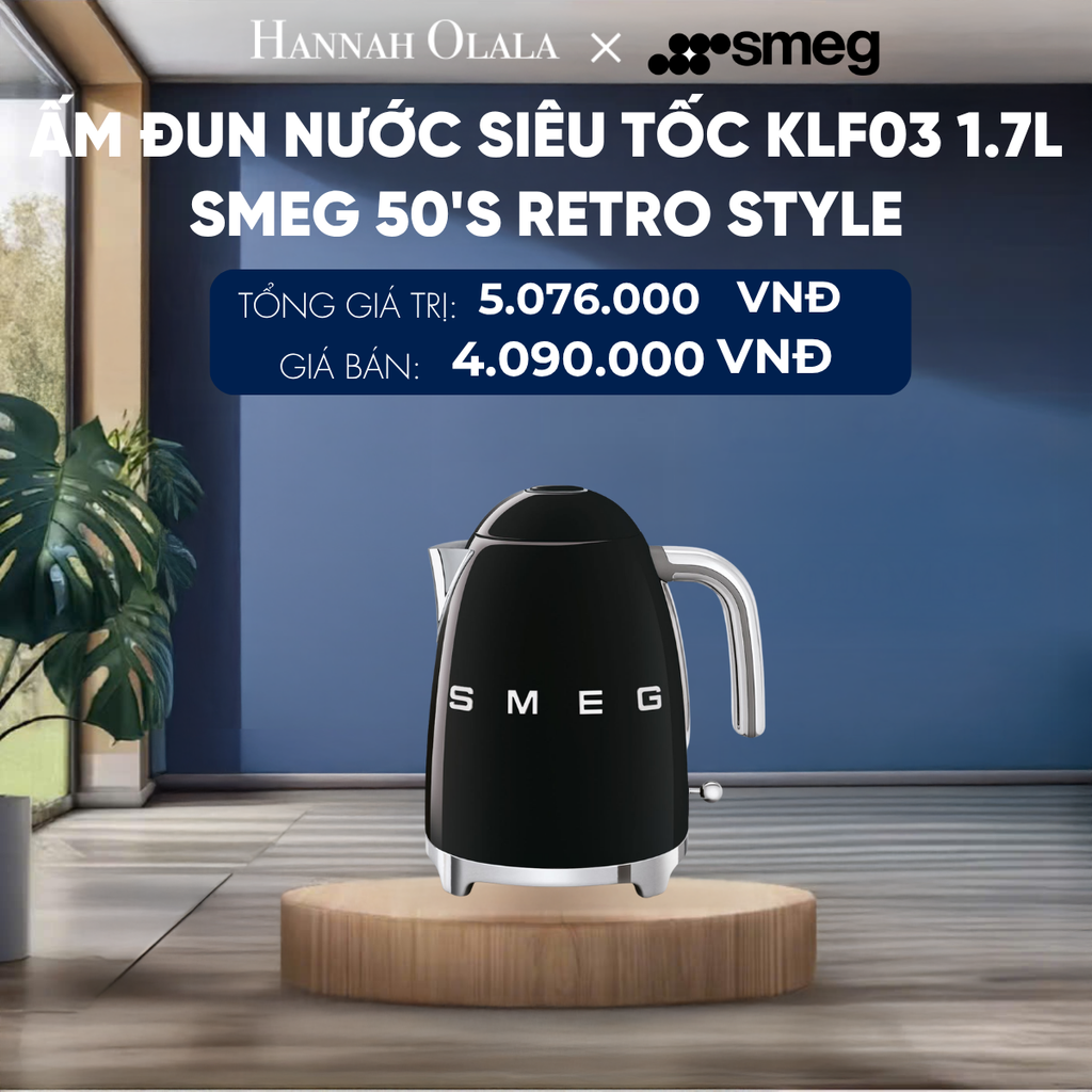  ẤM ĐUN NƯỚC SIÊU TỐC KLF03 1.7L SMEG 50'S RETRO STYLE 