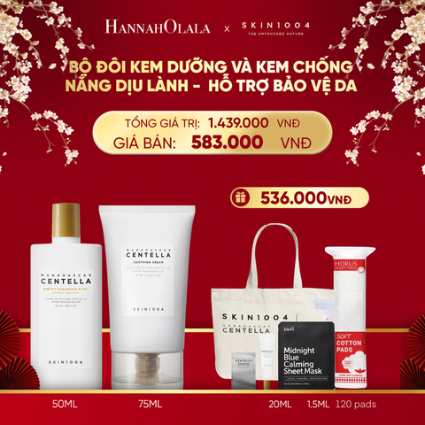  DEAL 9: COMBO 01 PCS SKIN1004 KEM DƯỠNG MADAGASCAR CENTELLA SOOTHING CREAM 75ML + 01 PCS SKIN1004 KEM CHỐNG NẮNG MADAGASCAR CENTELLA AIR-FIT SUNCREAM PLUS 50ML 
