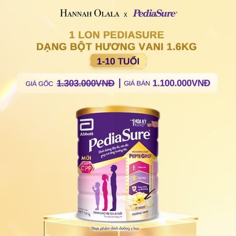  DEAL 7: 1 LON PEDIASURE DẠNG BỘT HƯƠNG VANI 1.6KG 