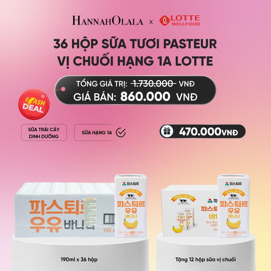  DEAL 7: SỮA TƯƠI PASTEUR VỊ DÂU HẠNG 1A LOTTE 36 HỘP (190ML/HỘP) TẶNG 12 HỘP SỮA VỊ DÂU VÀ 2 STICKER ĐÁNG YÊU CHO BÉ_A1210 