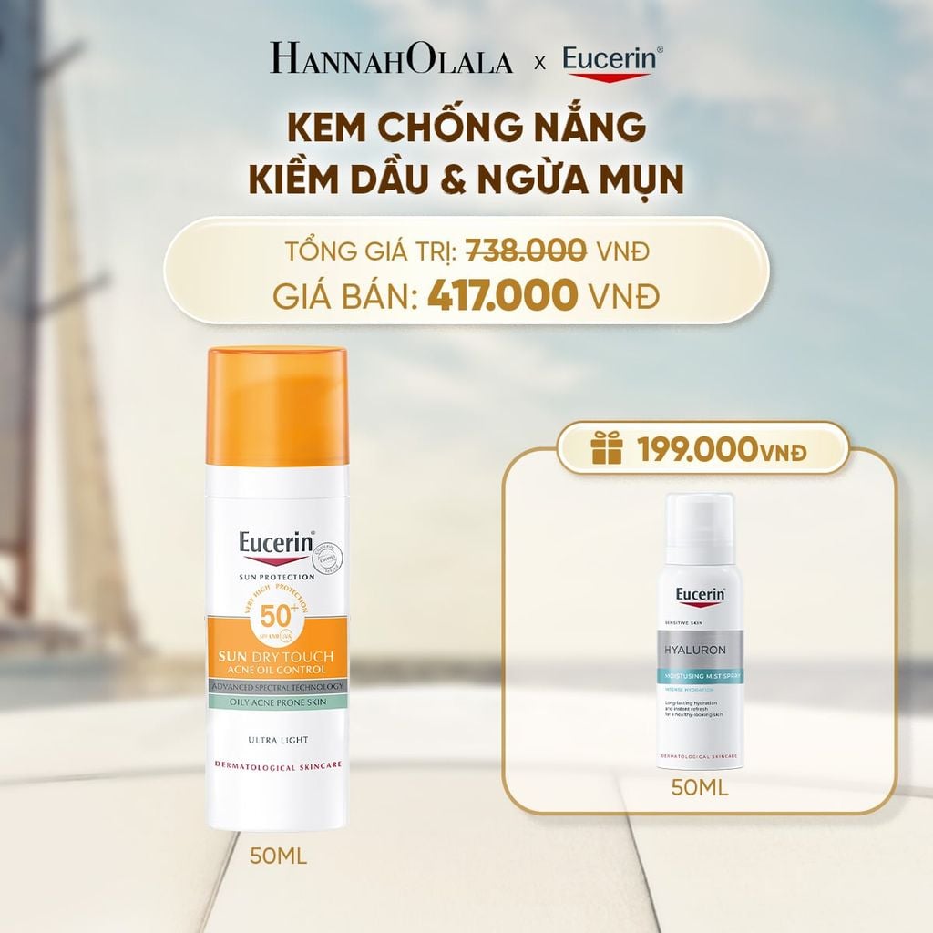  GEL CHỐNG NẮNG KIỂM SOÁT NHỜN EUCERIN SUN DRY TOUCH OIL CONTROL FACE SPF50+ 50ML 