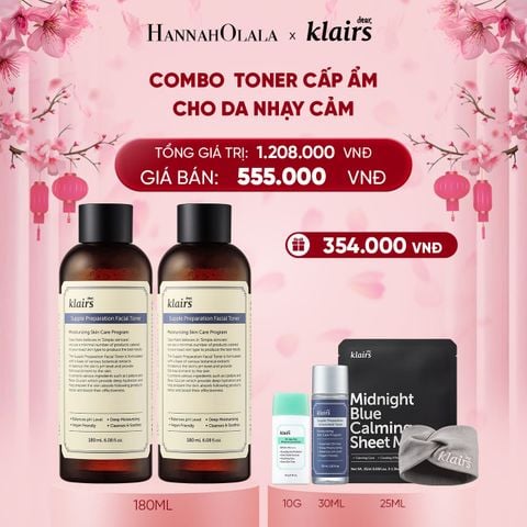  DEAL 7 : COMBO 2 DEAR, KLAIRS NƯỚC HOA HỒNG SUPPLE PREPARATION FACIAL TONER 180ML 