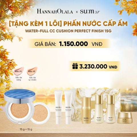  [TẶNG KÈM 1 LÕI] PHẤN NƯỚC CẤP ẨM SU:M37 WATER-FULL CC CUSHION PERFECT FINISH 15G - E2186 