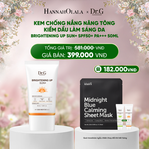  E1198_DEAL 7: KEM CHỐNG NẮNG DR.G BRIGHTENING UP SUN+ SPF50+ PA+++ 50ML NÂNG TÔNG KIỀM DẦU LÀM SÁNG DA 