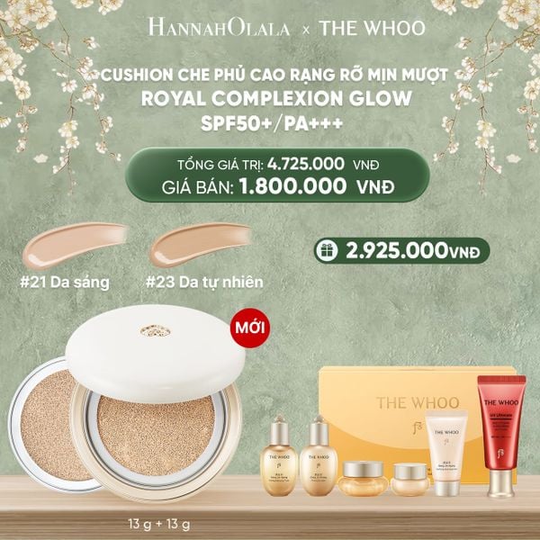  DEAL07: CUSHION CHE PHỦ CAO RẠNG RỠ MỊN MƯỢT THE WHOO ROYAL COMPLEXION GLOW SPF50+/PA+++ 