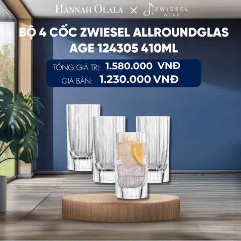  BỘ 4 CỐC ZWIESEL ALLROUNDGLAS AGE 124305 410ML 