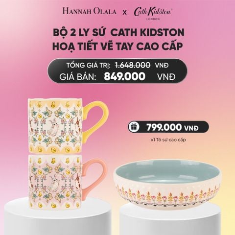  BỘ 2 LY SỨ HOẠ TIẾT VẼ TAY CAO CẤP CATH KIDSTON_A1976 