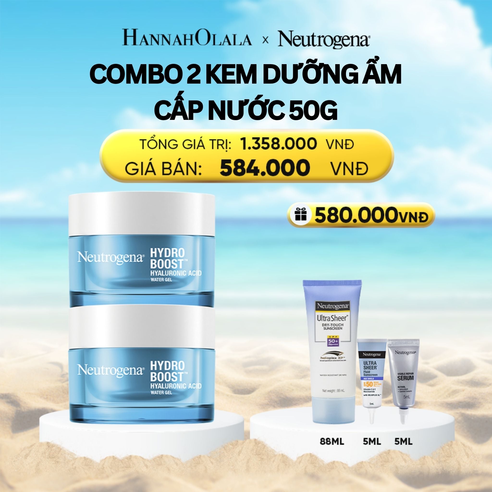 A760_deal 2: combo 2 kem dưỡng ẩm cấp nước neutrogena hydro boost water gel 50g