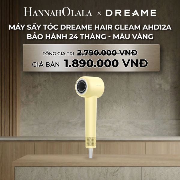 DREAME HAIR GLEAM AHD12A MÁY SẤY TÓC ION ÂM 4 CHẾ ĐỘ SẤY NÓNG LẠNH 200 TRIỆU ION ÂM - BH 24 THÁNG 