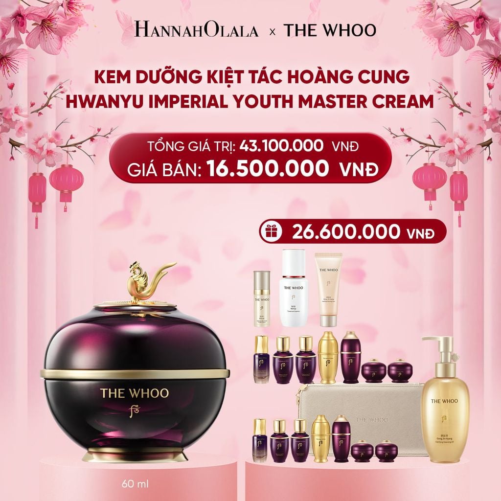  [GIAO HÀNG TỪ 08.01] DEAL 7: BỘ KEM DƯỠNG KIỆT TÁC HOÀNG CUNG THE WHOO HWANYU IMPERIAL YOUTH MASTER CREAM 60ML 