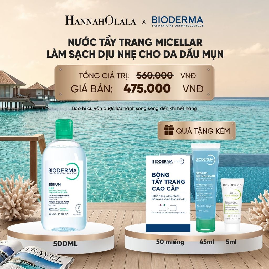 NƯỚC TẨY TRANG MICELLAR LÀM SẠCH CHO DA DẦU, MỤN_ D421 