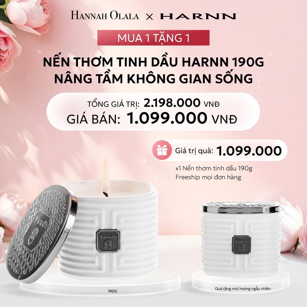  E1019: DEAL 7: [B1G1] NẾN THƠM TINH DẦU HARNN 190G - NÂNG TẦM KHÔNG GIAN SỐNG 