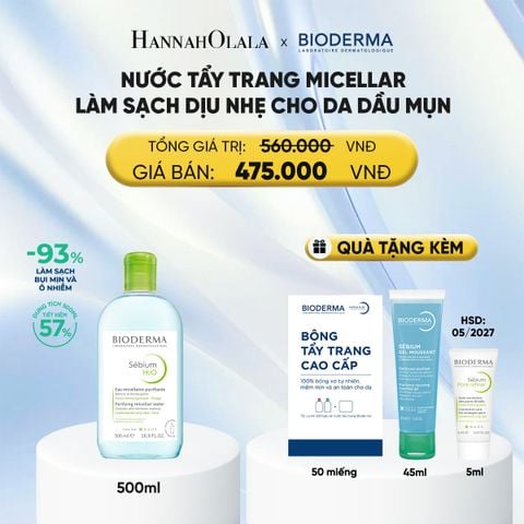  NƯỚC TẨY TRANG MICELLAR LÀM SẠCH CHO DA DẦU, MỤN 