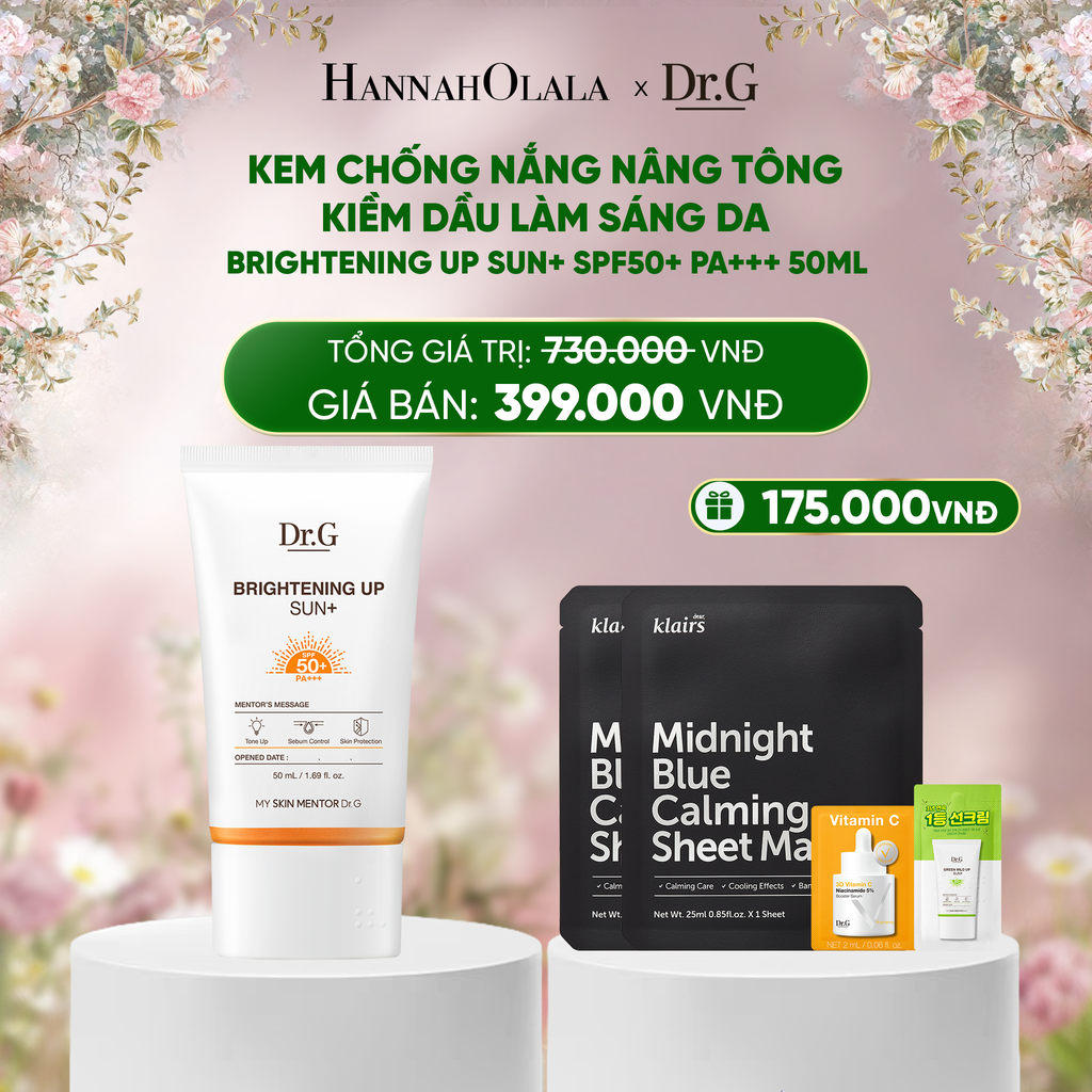  DEAL 7: KEM CHỐNG NẮNG DR.G BRIGHTENING UP SUN+ SPF50+ PA+++ 50ML NÂNG TÔNG KIỀM DẦU LÀM SÁNG DA 