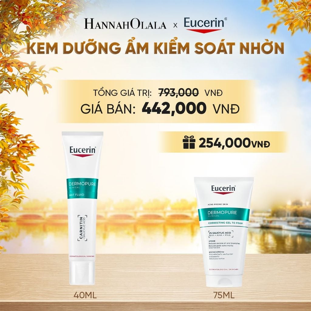  KEM DƯỠNG ẨM GIÚP KIỂM SOÁT NHỜN EUCERIN DERMOPURE CLINICAL MAT FLUID 40ML - E914 