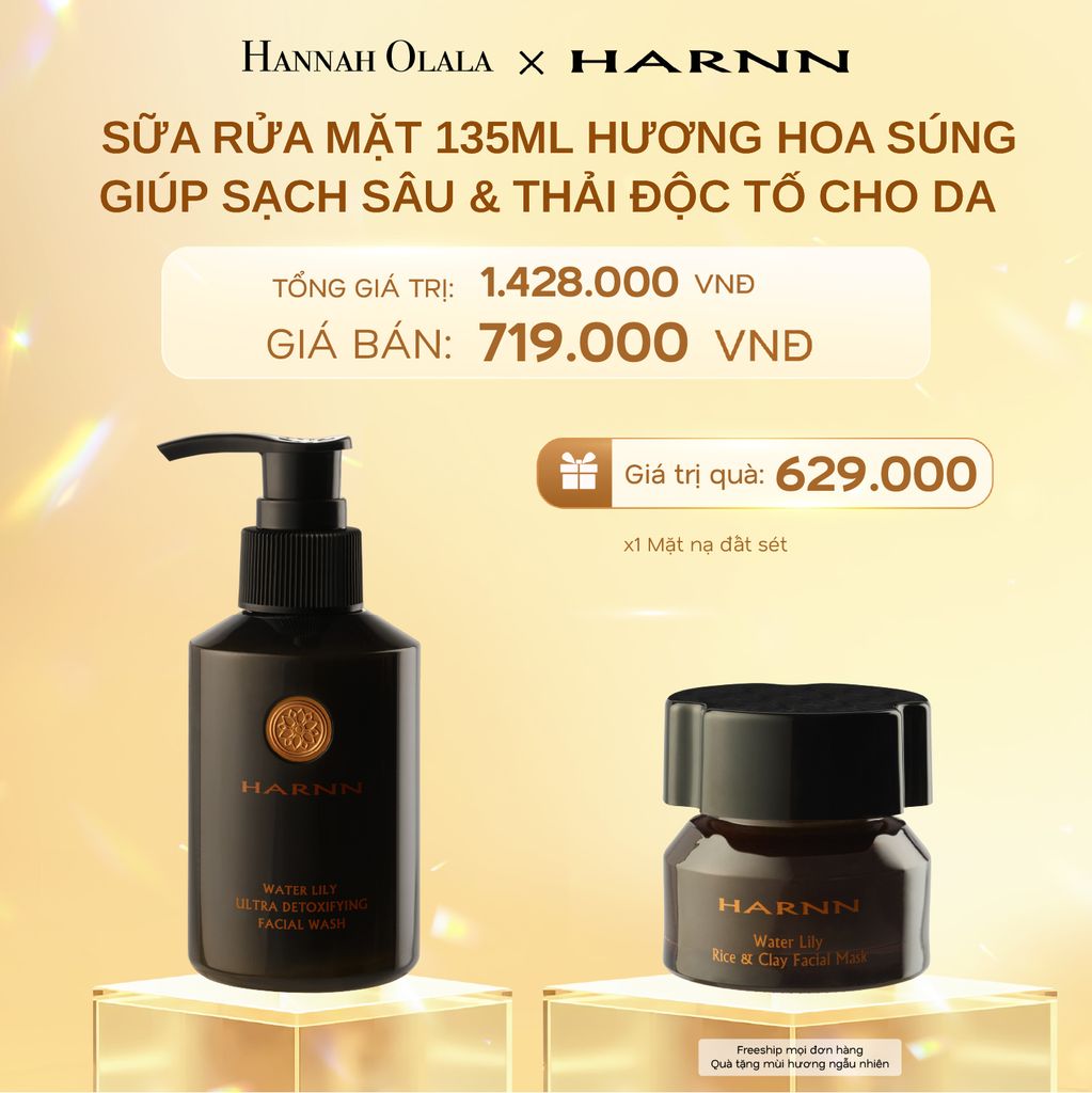  DEAL 7: SỮA RỬA MẶT HARNN 135ML HƯƠNG HOA SÚNG GIÚP SẠCH SÂU & THẢI ĐỘC TỐ CHO DA 