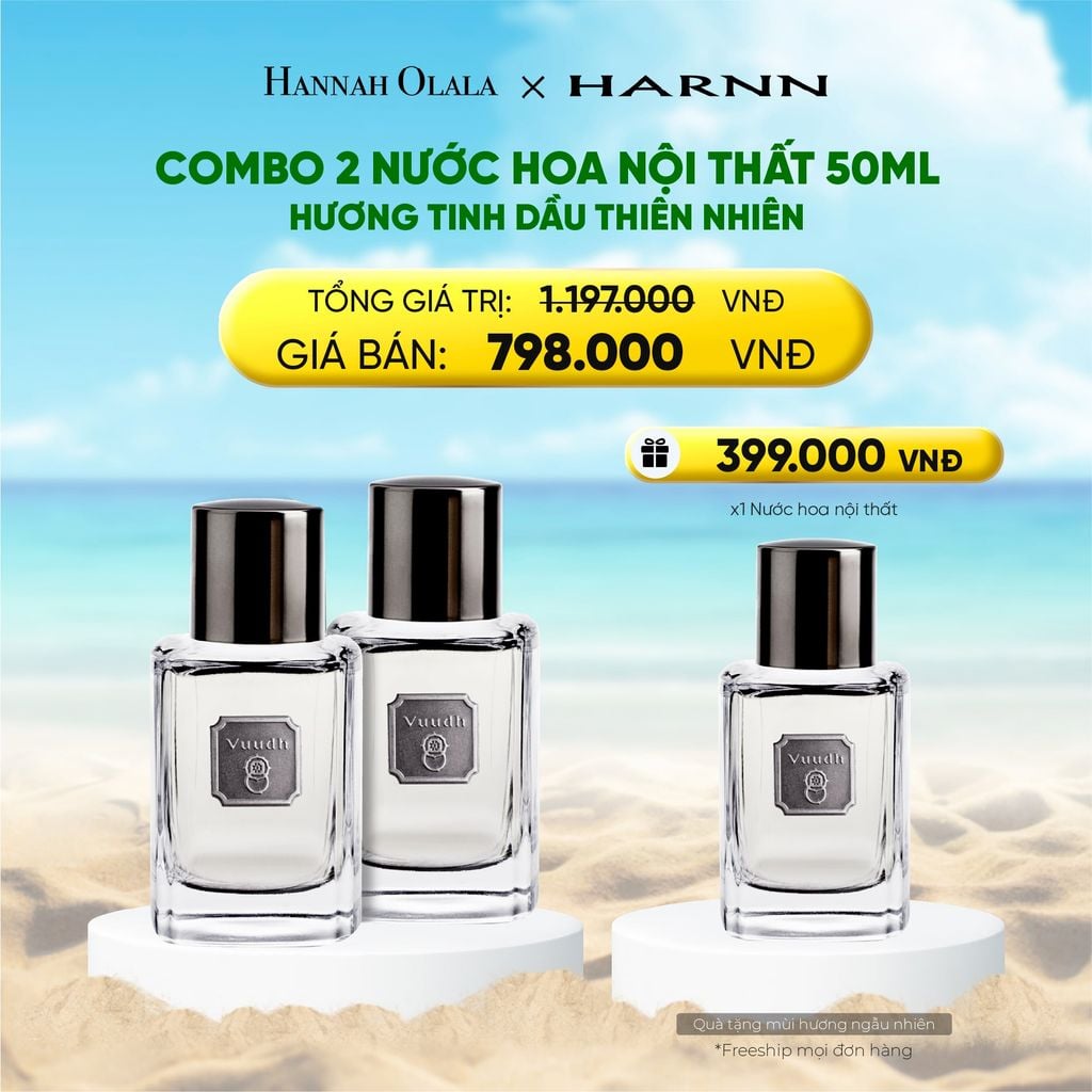  DEAL 7: COMBO 2 NƯỚC HOA NỘI THẤT TINH DẦU THIÊN NHIÊN 50ML 