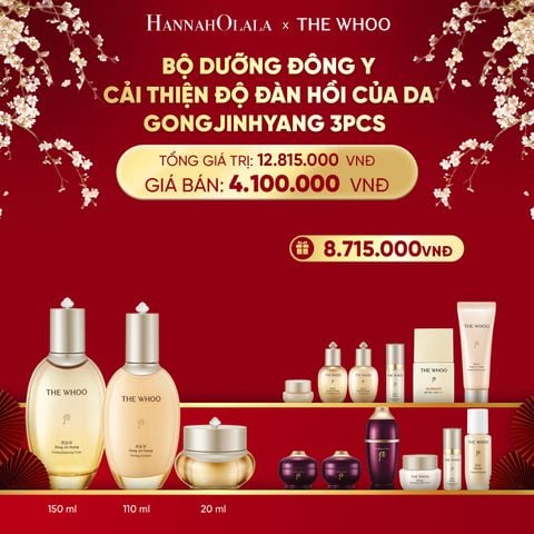  DEAL 08: PHIÊN BẢN ĐẶC BIỆT - BỘ DƯỠNG ĐÔNG Y CẢI THIỆN ĐỘ ĐÀN HỒI CỦA DA THE WHOO GONGJINHYANG 3PCS SPECIAL SET 