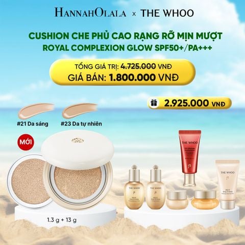  DEAL 7: CUSHION CHE PHỦ CAO RẠNG RỠ MỊN MƯỢT THE WHOO ROYAL COMPLEXION GLOW SPF50+/PA+++ 