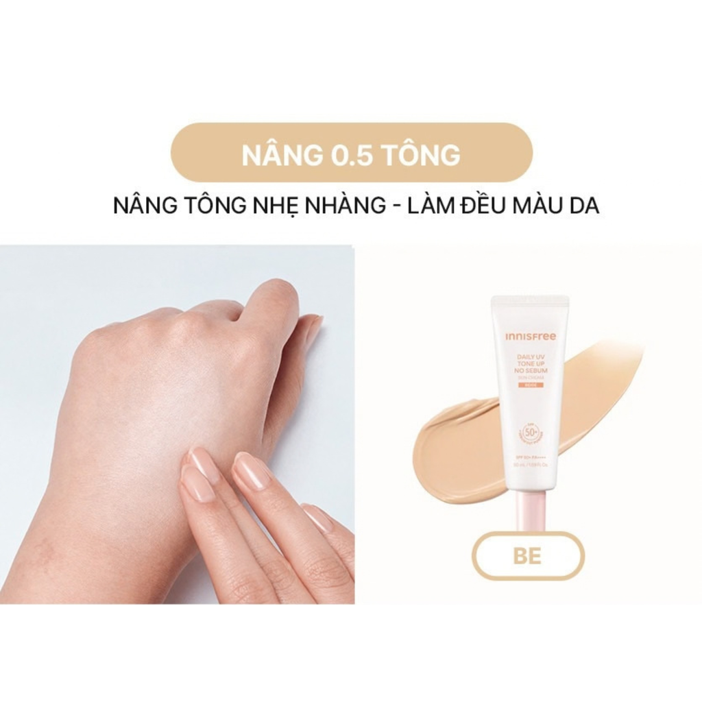  MỚI - KEM CHỐNG NẮNG NÂNG TÔNG KIỀM DẦU INNISFREE TONE UP NO SEBUM SUNSCREEN SPF 50+ PA++++ [PRE-ORDER GIAO HÀNG TỪ NGÀY 08/10] 