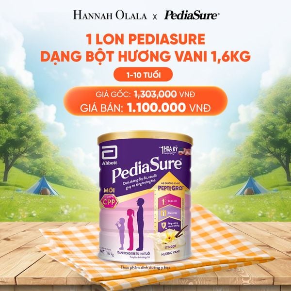  DEAL 7: 1 LON PEDIASURE DẠNG BỘT HƯƠNG VANI 1.6KG 