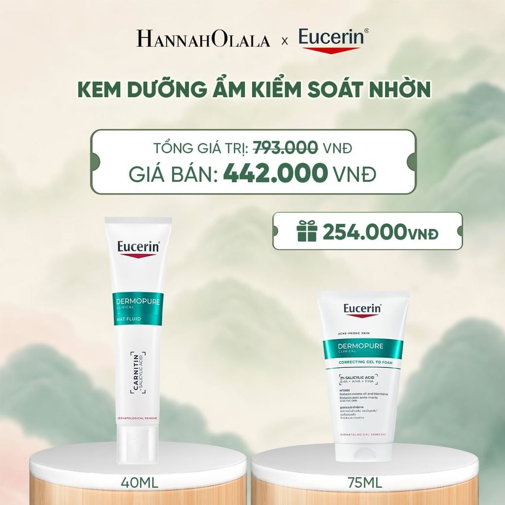  KEM DƯỠNG ẨM GIÚP KIỂM SOÁT NHỜN EUCERIN DERMOPURE CLINICAL MAT FLUID 40ML - A016 