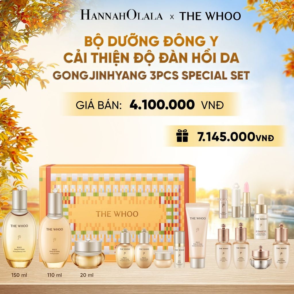  BỘ DƯỠNG ĐÔNG Y CẢI THIỆN ĐỘ ĐÀN HỒI CỦA DA THE WHOO GONGJINHYANG 3PCS SPECIAL SET - E2107 