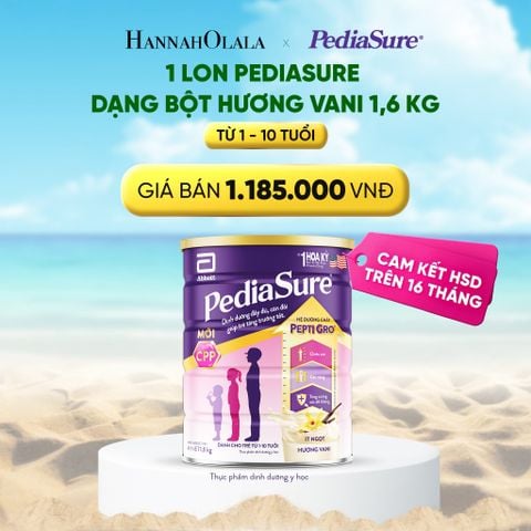  DEAL_7: 1 LON PEDIASURE DẠNG BỘT HƯƠNG VANI 1,6KG 