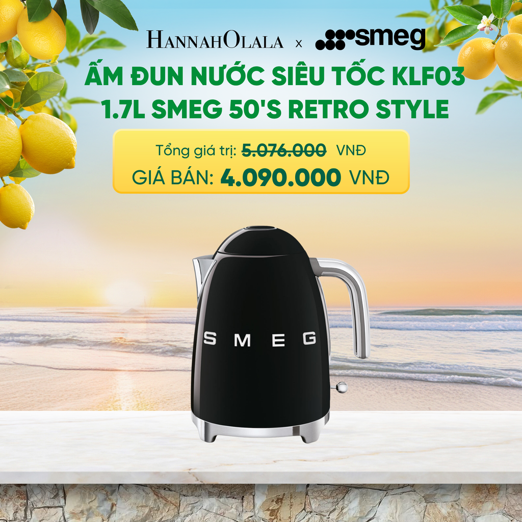 ẤM ĐUN NƯỚC SIÊU TỐC KLF03 1.7L SMEG 50'S RETRO STYLE - A2643 