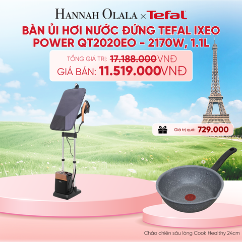  BÀN ỦI HƠI NƯỚC ĐỨNG TEFAL IXEO POWER QT2020EO - 2170W, 1.1L, QT2020E0 - B242 