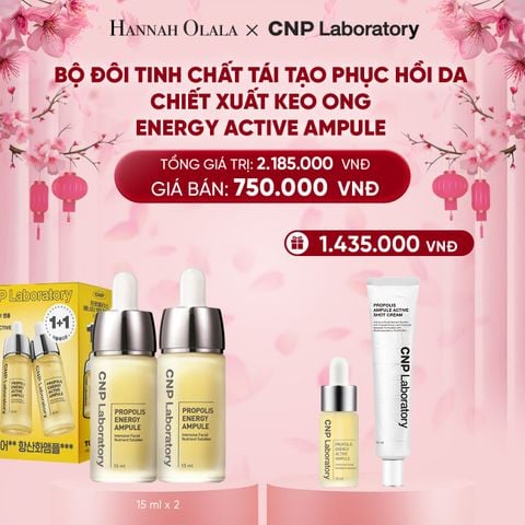  DEAL 7: BỘ ĐÔI TINH CHẤT TÁI TẠO PHỤC HỒI DA CHIẾT XUẤT KEO ONG CNP PROPOLIS ENERGY ACTIVE AMPULE 15ML 