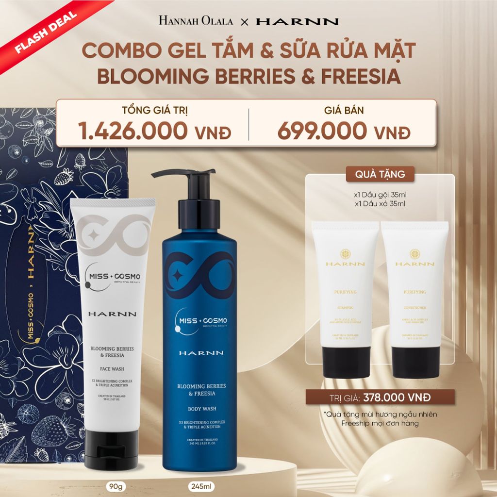  DEAL 7: [FLASH DEAL] COMBO GEL TẮM & SỮA RỬA MẶT BLOOMING BERRIES & FREESIA 