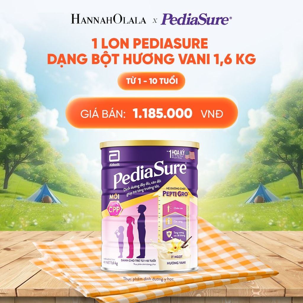  1 LON PEDIASURE DẠNG BỘT HƯƠNG VANI 1,6KG DEAL 7: 