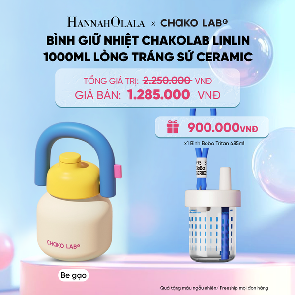  BÌNH GIỮ NHIỆT CHAKOLAB LINLIN 1000ML LÒNG TRÁNG SỨ CERAMIC 