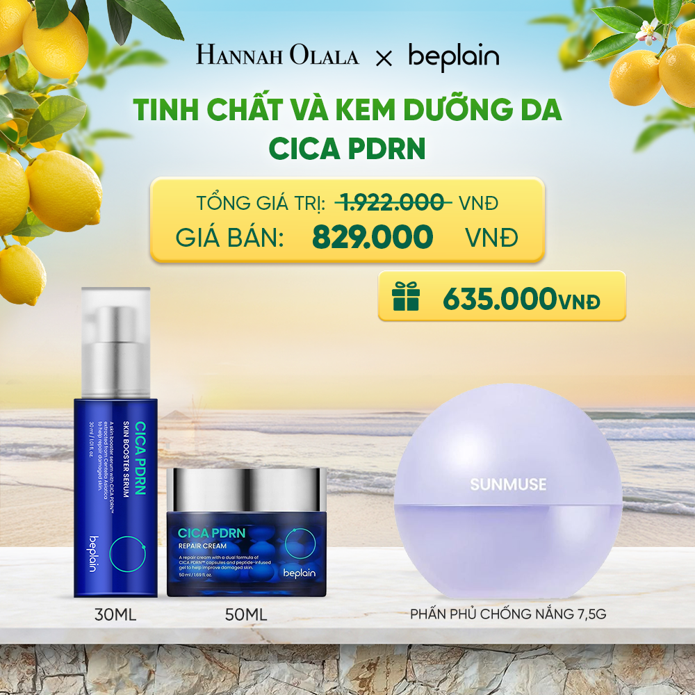  COMBO BEPLAIN KEM DƯỠNG DA CICA PDRN REPAIR CREAM 50ML+ BEPLAIN TINH CHẤT CICA PDRN SKIN BOOSTER SERUM 30ML - A388 