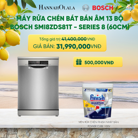  MÁY RỬA CHÉN BÁT BÁN ÂM 13 BỘ BOSCH SMI8ZDS81T - SERIES 8 (60CM) 