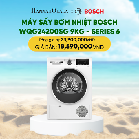  MÁY SẤY BƠM NHIỆT BOSCH WQG24200SG 9KG - SERIES 6 