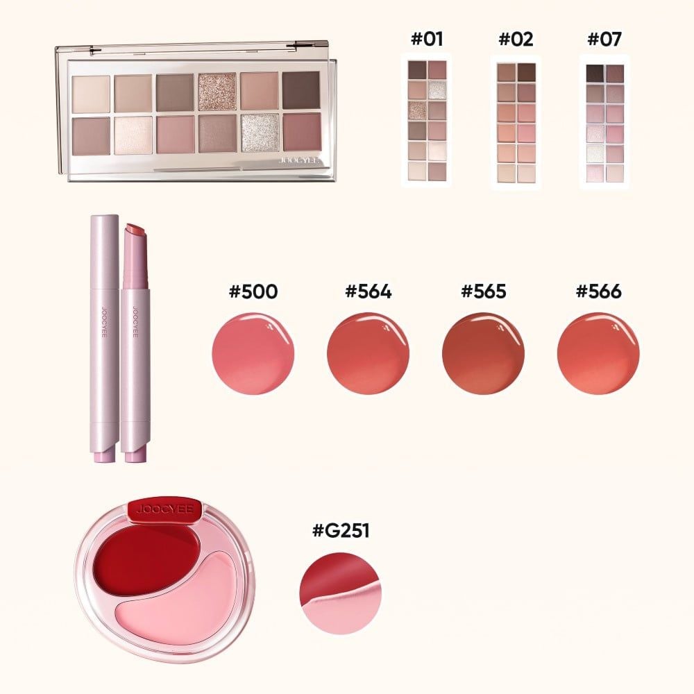  BẢNG MẮT 12 Ô + MÁ KEM 2 Ô + SON BÓNG BẤM_ D1731 