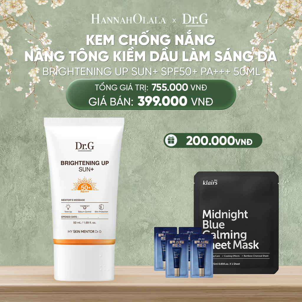  DEAL 7: KEM CHỐNG NẮNG DR.G BRIGHTENING UP SUN+ SPF50+ PA+++ 50ML NÂNG TÔNG KIỀM DẦU LÀM SÁNG DA 