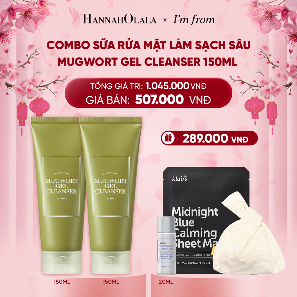  A1742_ DEAL 7 : COMBO 02 I'M FROM SỮA RỬA MẶT MUGWORT GEL CLEANSER 150ML 