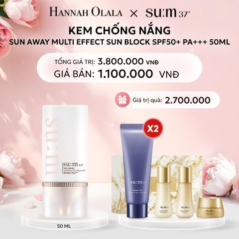  E796: DEAL 34: KEM CHỐNG NẮNG SU:M37 SUN AWAY MULTI EFFECT SUN BLOCK SPF50+ PA+++ 50ML - [GIAO HÀNG TỪ 03/10] 