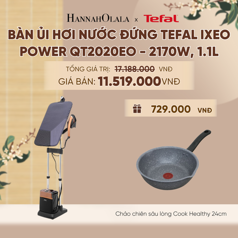  BÀN ỦI HƠI NƯỚC ĐỨNG TEFAL IXEO POWER QT2020EO - 2170W, 1.1L, QT2020E0 - A1337 