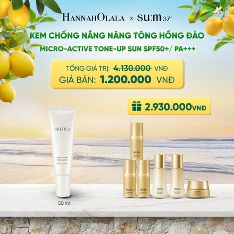  KEM CHỐNG NẮNG NÂNG TÔNG HỒNG ĐÀO SU:M37 MICRO-ACTIVE TONE-UP SUN SPF50+/ PA+++ - A72 