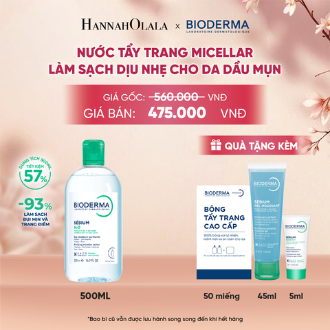  NƯỚC TẨY TRANG MICELLAR LÀM SẠCH CHO DA DẦU, MỤN - A399 