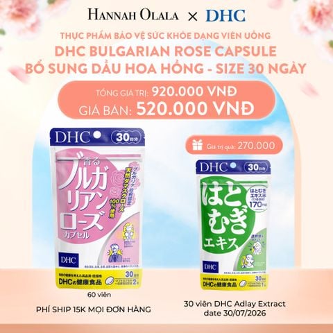  A234_DEAL 7: THỰC PHẨM BẢO VỆ SỨC KHỎE DẠNG VIÊN UỐNG DHC BULGARIAN ROSE CAPSULE BỔ SUNG DẦU HOA HỒNG - SIZE 30 NGÀY 