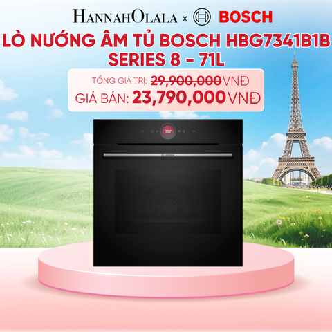  LÒ NƯỚNG ÂM TỦ BOSCH HBG7341B1B - SERIES 8 - 71L - B188 