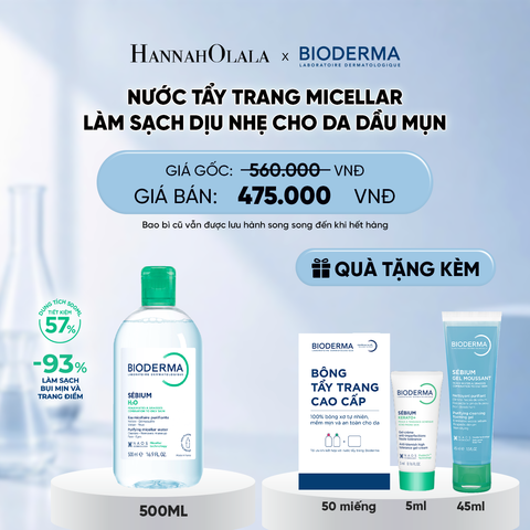  NƯỚC TẨY TRANG MICELLAR LÀM SẠCH CHO DA DẦU, MỤN 