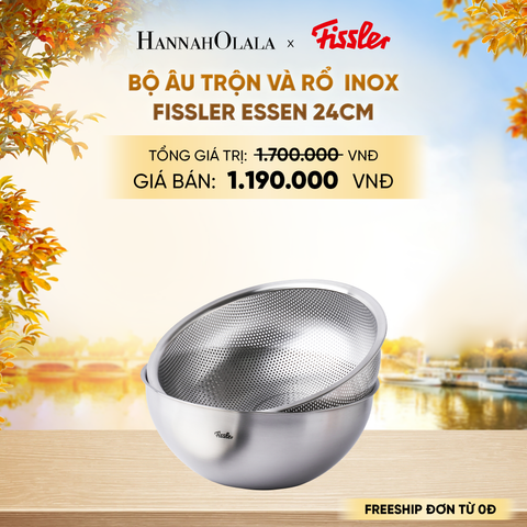  BỘ ÂU TRỘN VÀ RỔ INOX FISSLER ESSEN 24CM - E1888 
