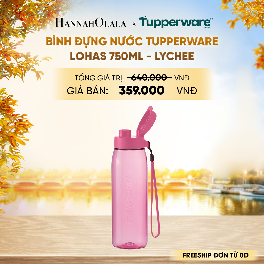  BÌNH ĐỰNG NƯỚC TUPPERWARE LOHAS 750ML - LYCHEE - E1914 